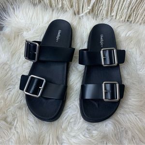 Limelight Black Slip On Sandals